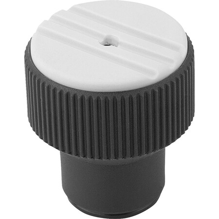 Kipp Torque Knurled Knob Size:3 D=M06, Thermoplastic Black Ral7021, Comp:Steel, Cap:Gray Ral7035 K0277.3065